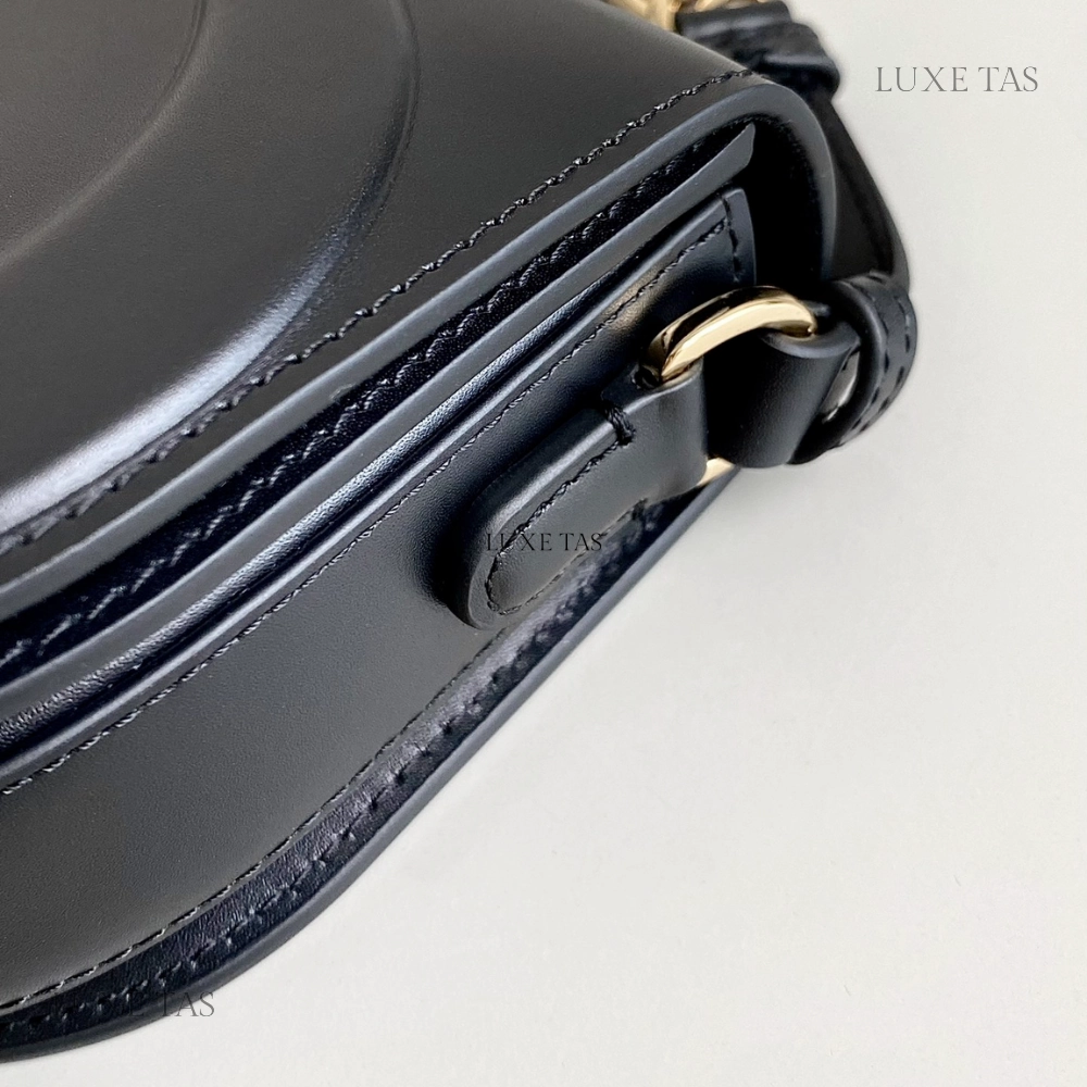 Black CD Signature Bag With Strap Leather Crossbody Bag for Women