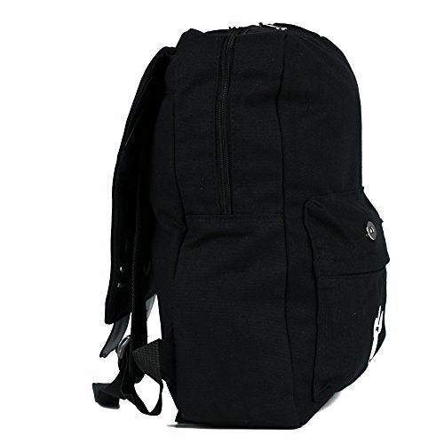 Black College Cute Cat Embroidery Canvas School Laptop Backpack Bags For Women Kids Plus Size
