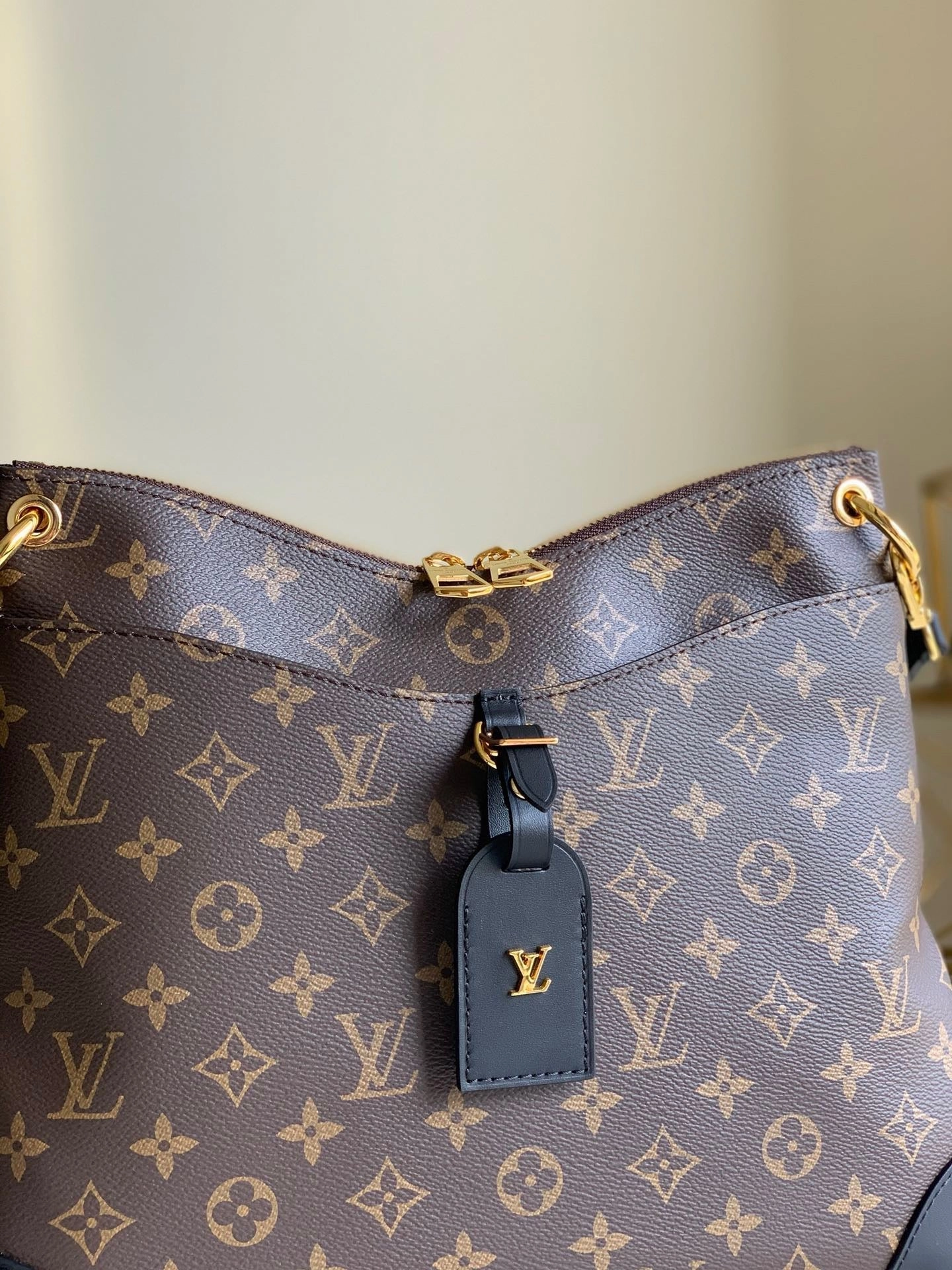 Black Monogram Odon MM Bag Leather Crossbody Bag for Women