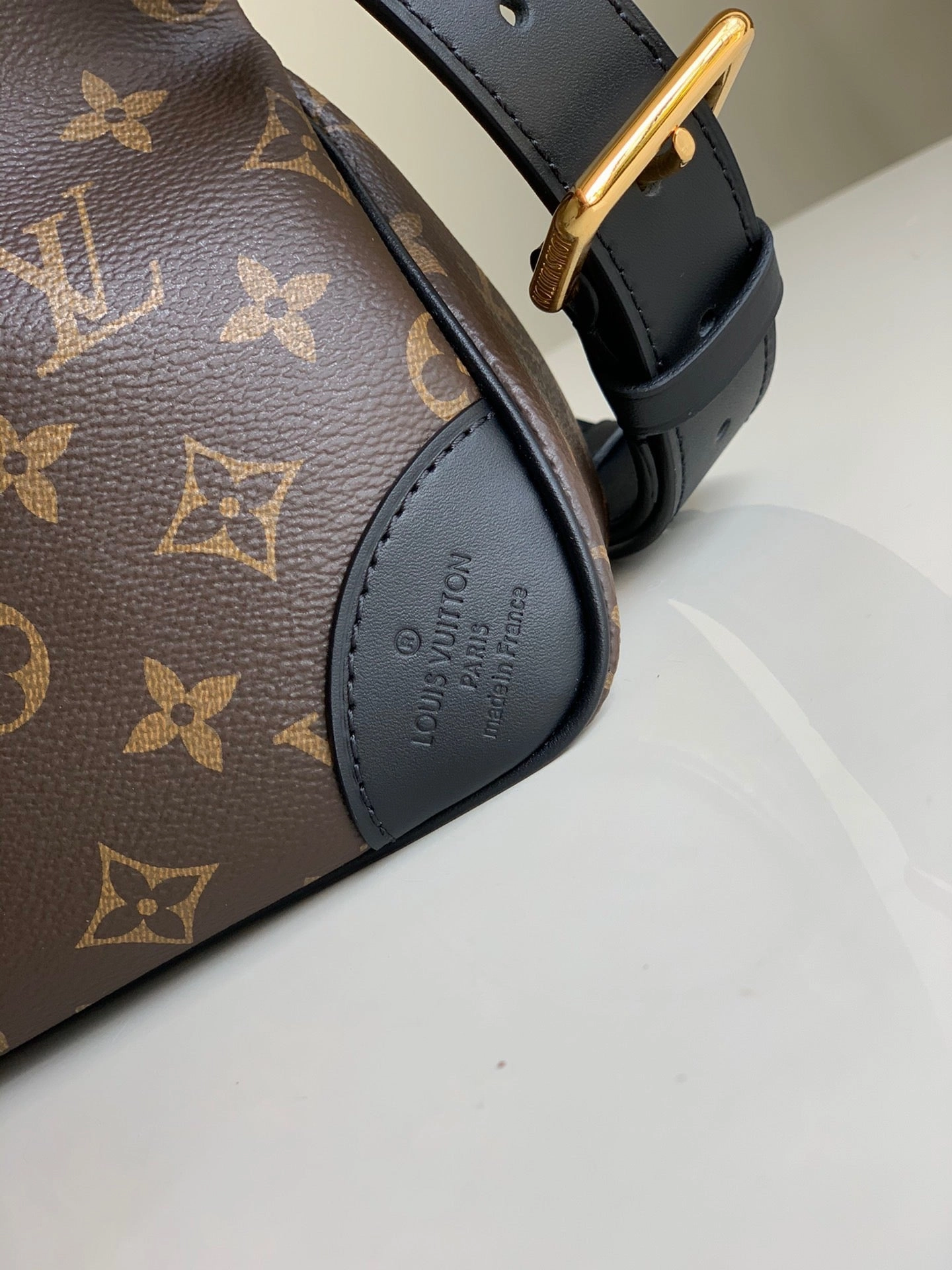Black Monogram Odon MM Bag Leather Crossbody Bag for Women