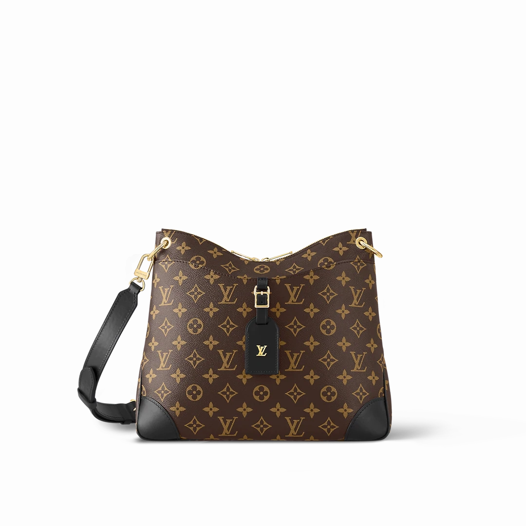 Black Monogram Odon MM Bag Leather Crossbody Bag for Women