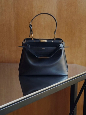 Black Peekaboo Soft Large Bag