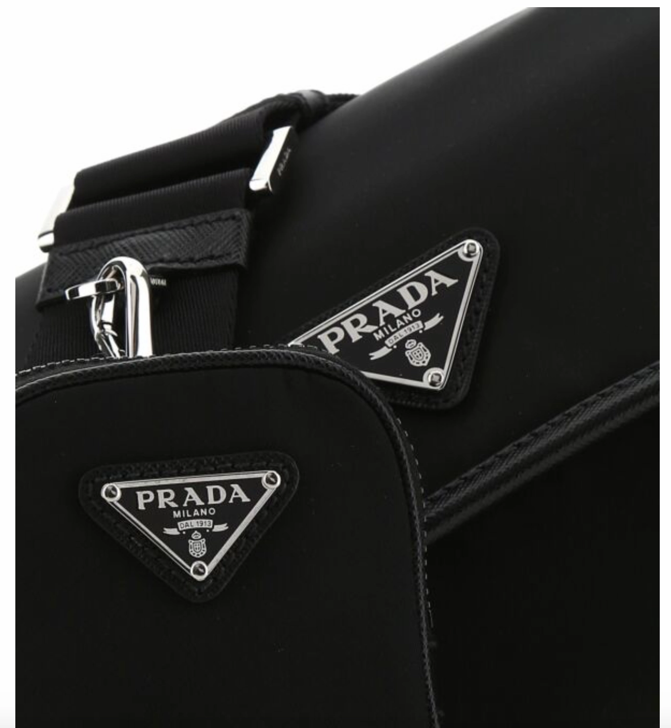 Black Re-Nylon Crossbody Bag
