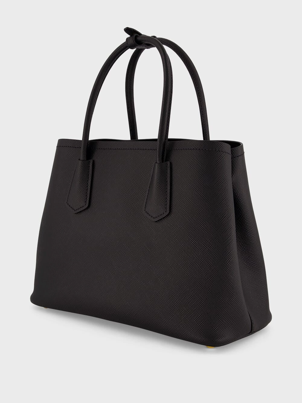 Black Small Saffiano Leather Double Bag