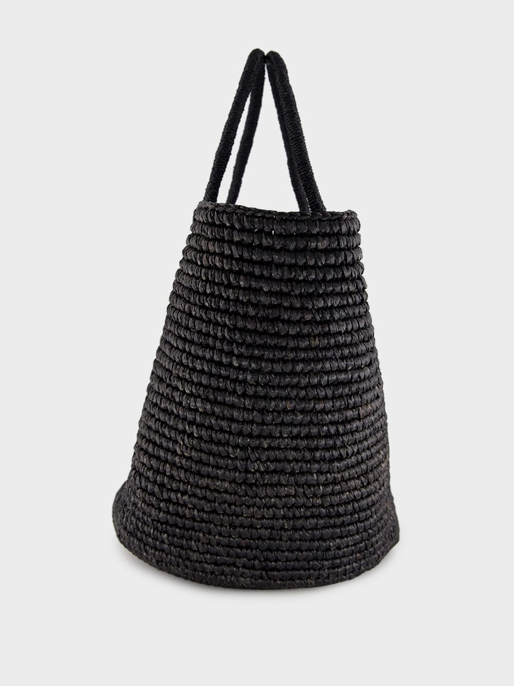 Black Straw Maxi Tote