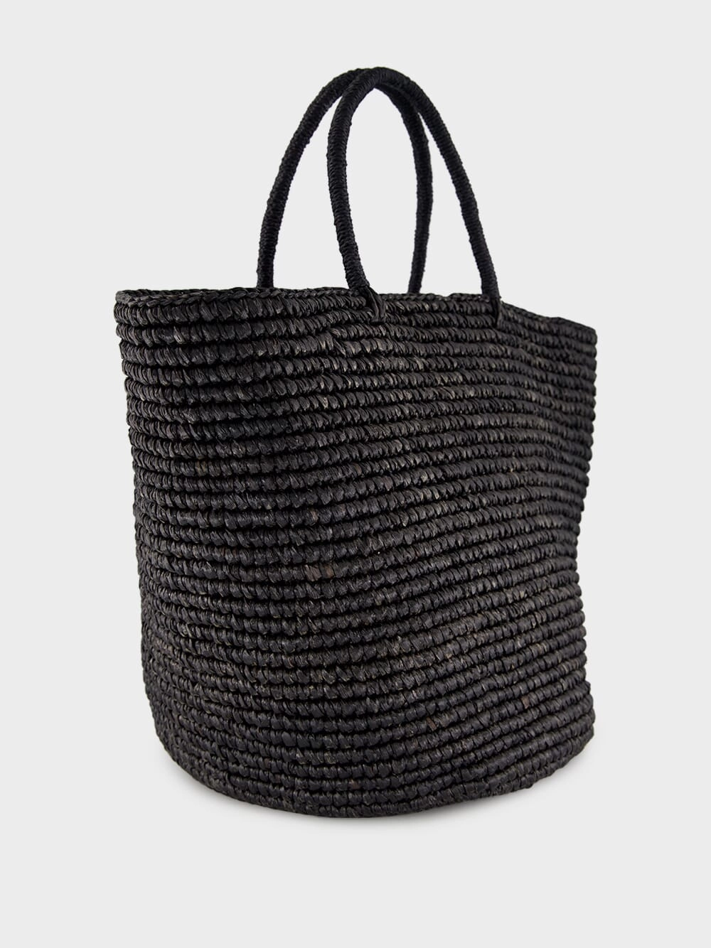 Black Straw Maxi Tote