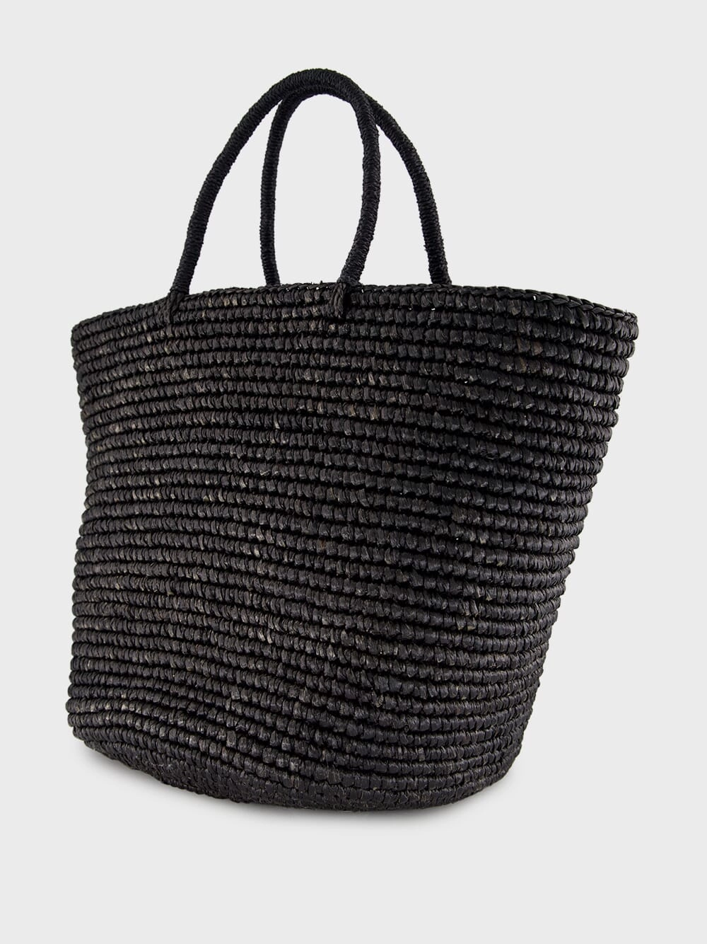Black Straw Maxi Tote