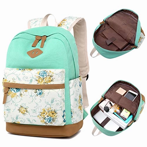 BLUBOON Backpack for School Girls Teens Bookbag College 14" Laptop Bag Travel Daypack (8891 Mint