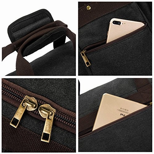BLUBOON Canvas Duffel Bag Vintage Weekender Overnight Bag Travel Tote Luggage Sports Duffle