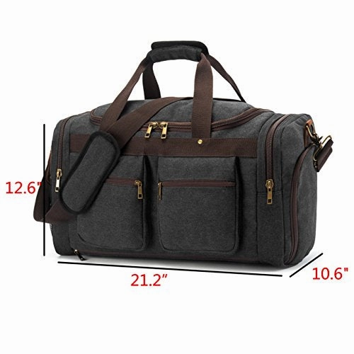BLUBOON Canvas Duffel Bag Vintage Weekender Overnight Bag Travel Tote Luggage Sports Duffle