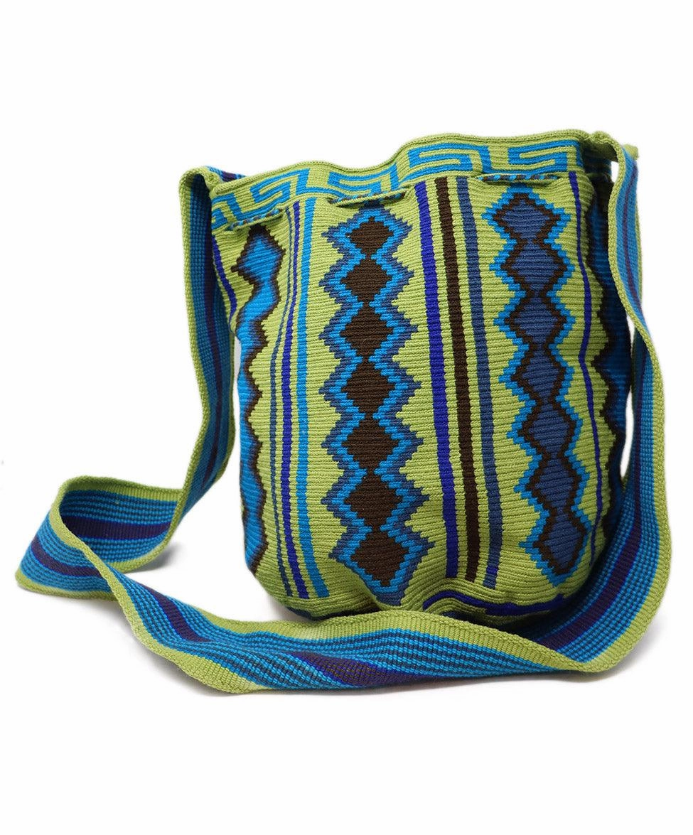 Blue & Green Woven Cotton Crossbody