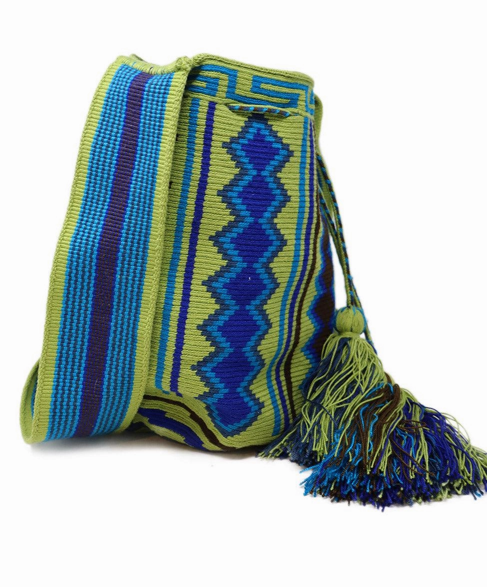 Blue & Green Woven Cotton Crossbody