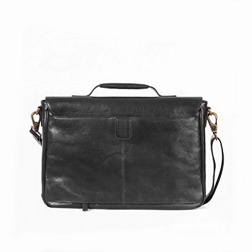 Boconi Becker Flap Dispatch, Leather Business Laptop Briefcase in Whiskey