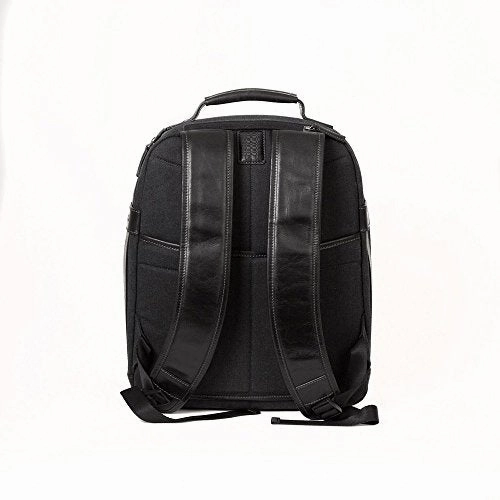 Boconi Bryant LTE City Leather 17" Laptop Backpack in Black
