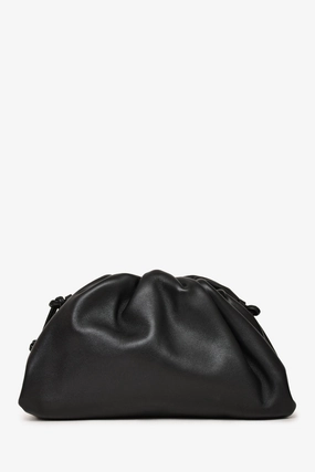 Bottega Black Smooth Leather Mini Pouch Crossbody