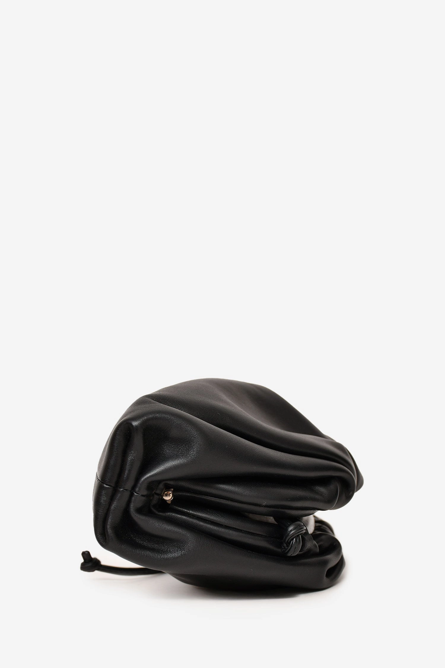 Bottega Black Smooth Leather Mini Pouch Crossbody
