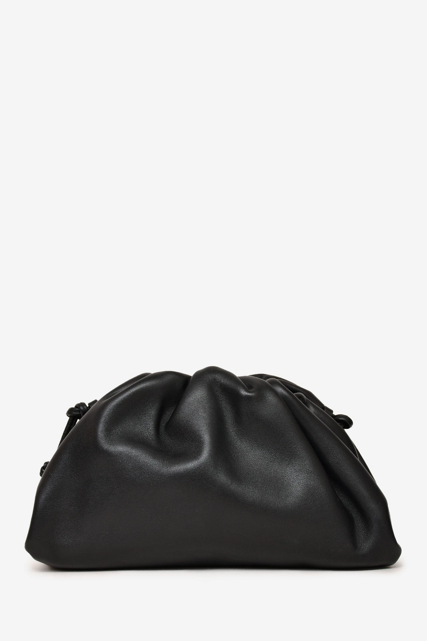 Bottega Black Smooth Leather Mini Pouch Crossbody