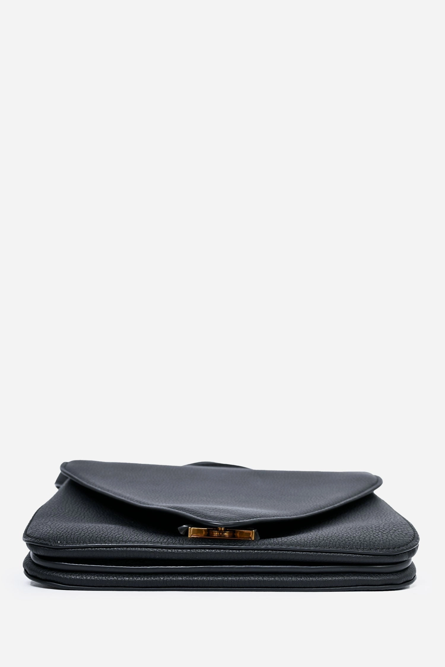 Bottega Veneta Black Grained Leather Mount Envelope Chain Small Crossbody Bag