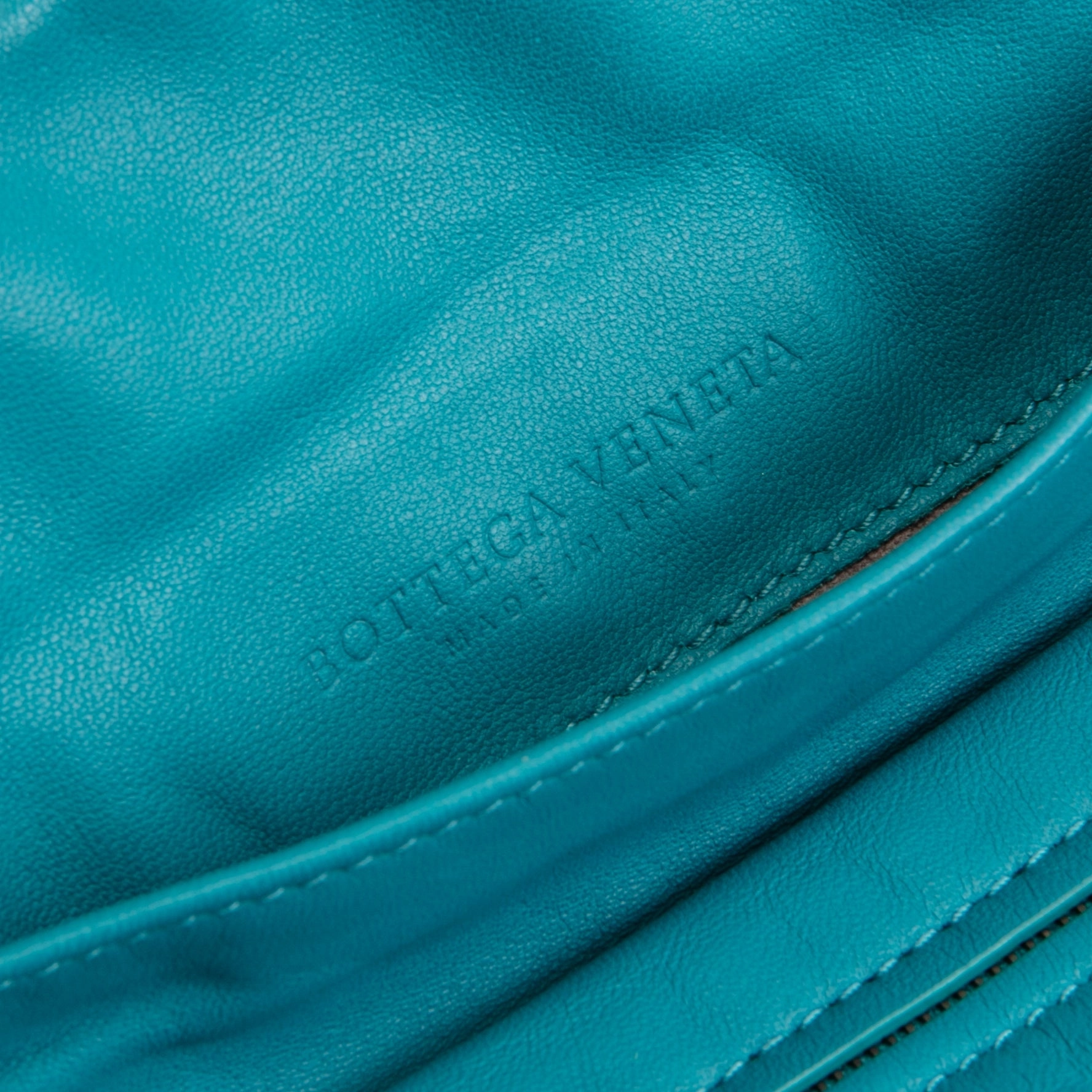 BOTTEGA VENETA Intrecciato Chain Flap Crossbody - Teal