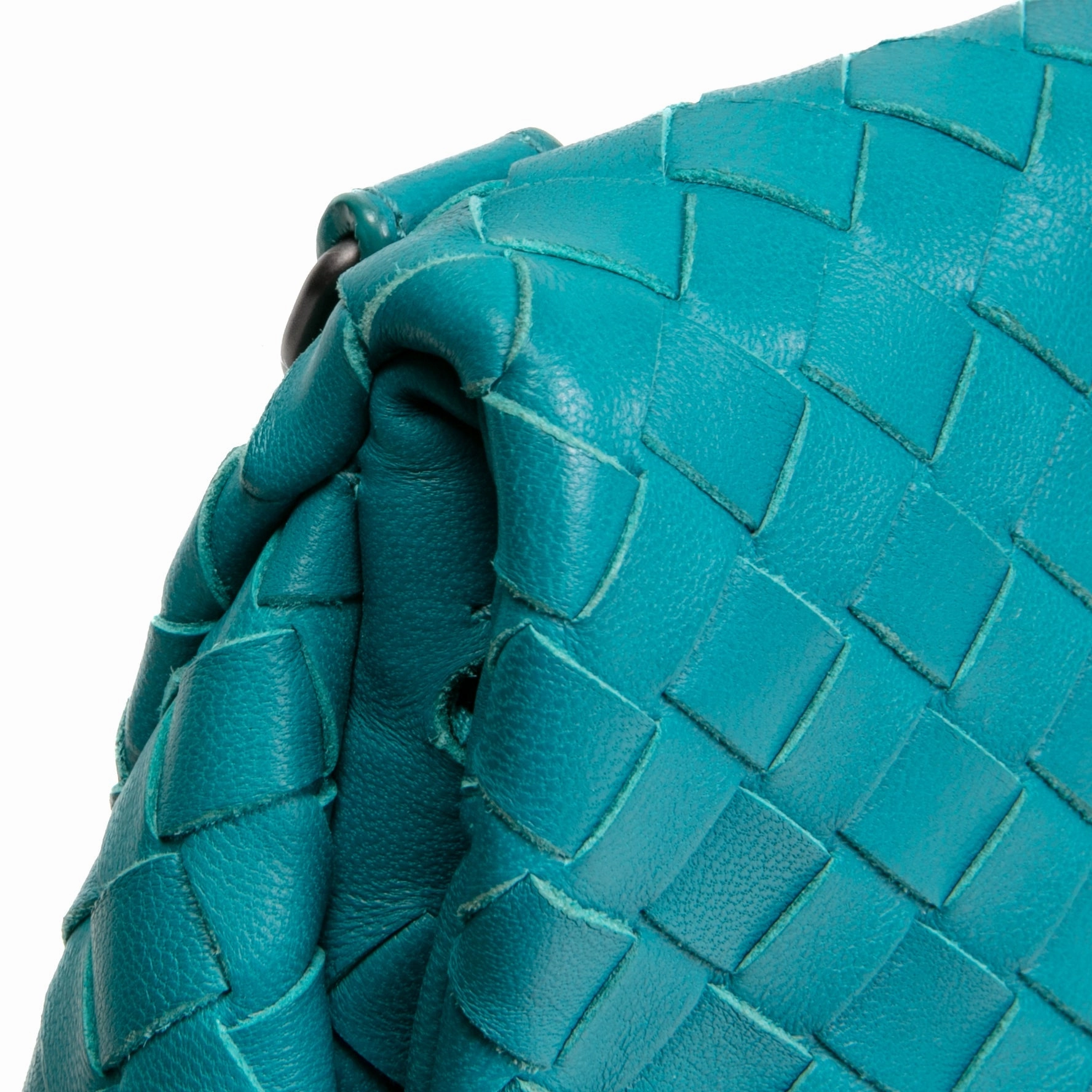 BOTTEGA VENETA Intrecciato Chain Flap Crossbody - Teal