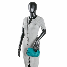 BOTTEGA VENETA Intrecciato Chain Flap Crossbody - Teal