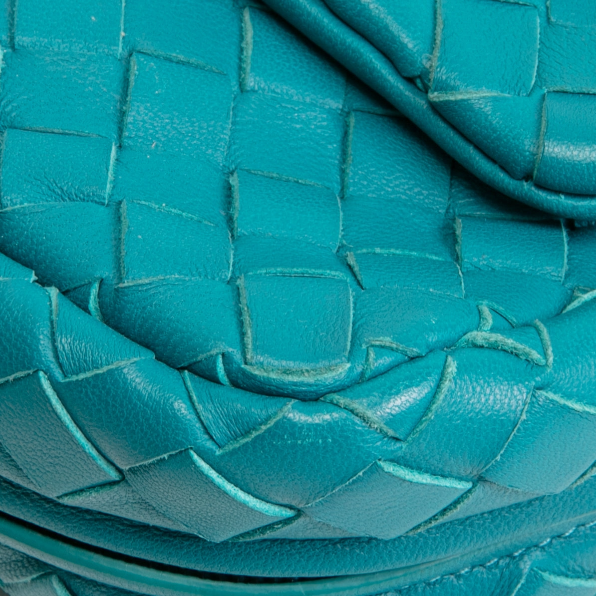 BOTTEGA VENETA Intrecciato Chain Flap Crossbody - Teal