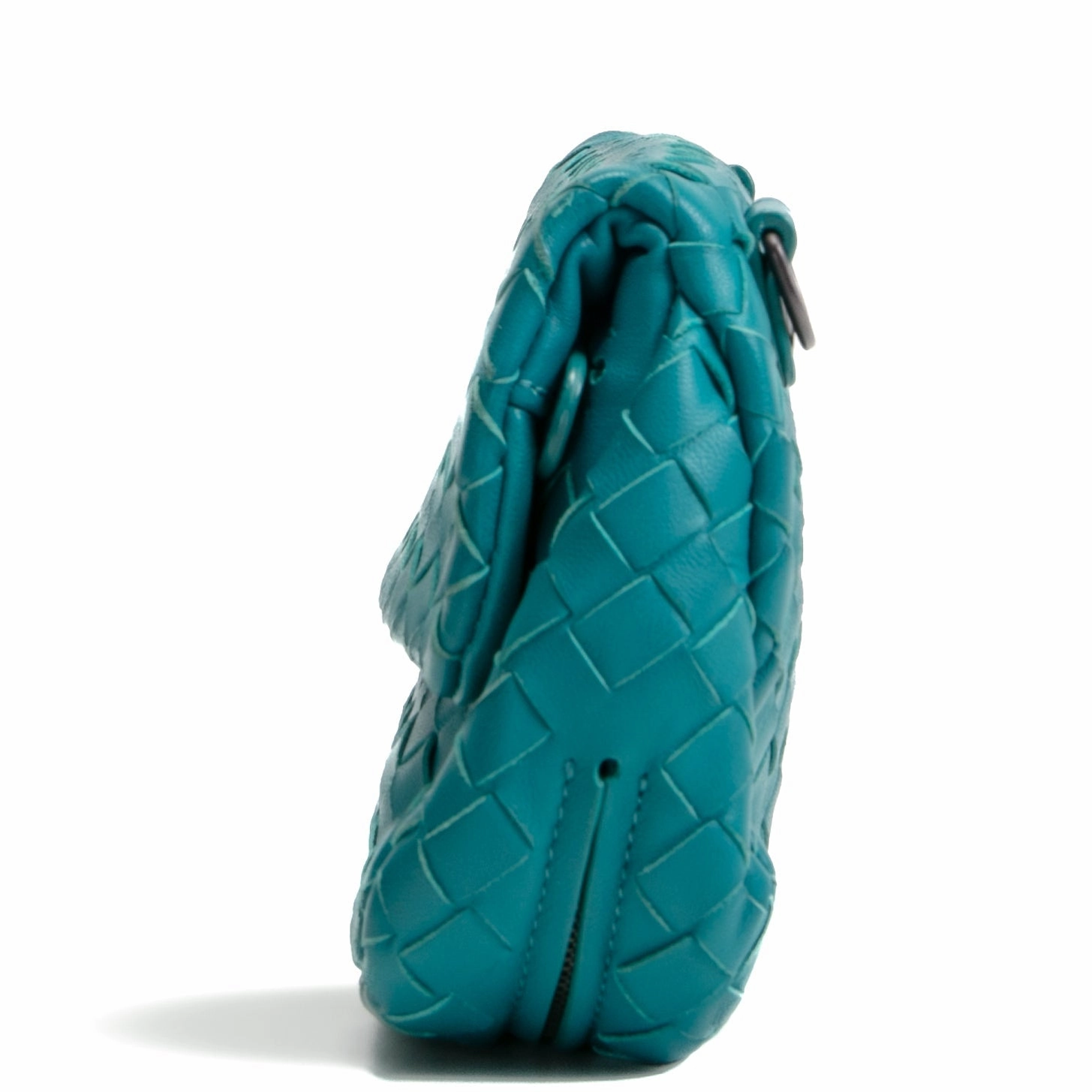 BOTTEGA VENETA Intrecciato Chain Flap Crossbody - Teal