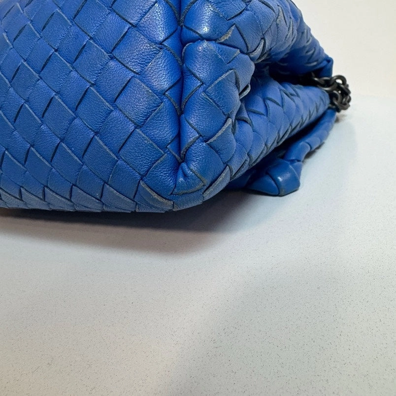 Bottega Veneta Olympia Blue Leather Crossbody Bag