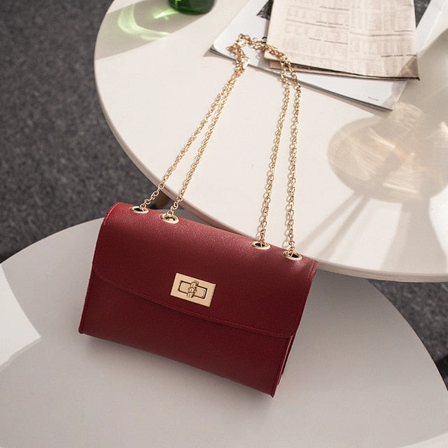 British Fashion Simple Small Square Bag Women's Designer Handbag 2019 High-quality PU Leather Chain Mobile Phone Shoulder bags