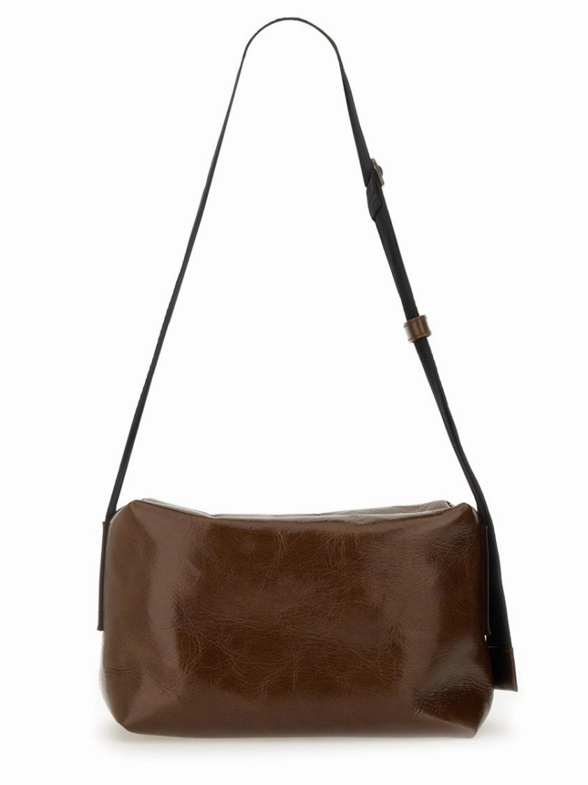 Brown Carbon Fiber Shoulder Bag
