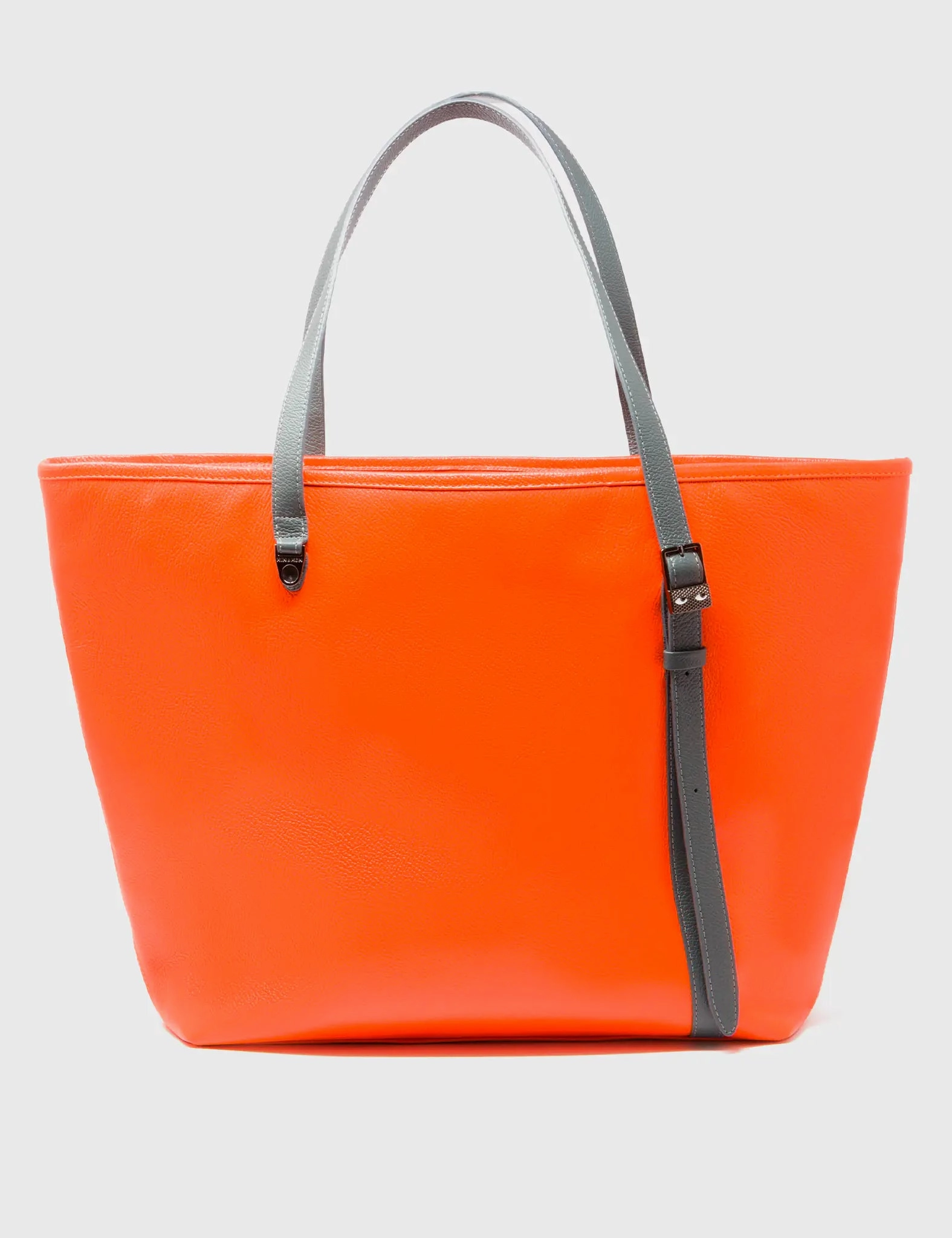 Bruno Vermillion Leather Tote Bag - Tiger and Flowers Embroidery