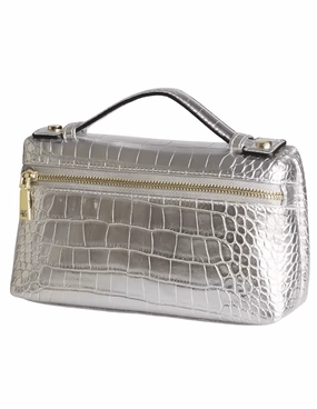 Bryony Pressed Leather Faux Croc Handbag