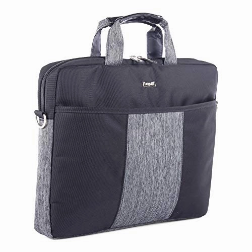 Bugatti Matt Executive Slim Briefcase, Polyester, Black