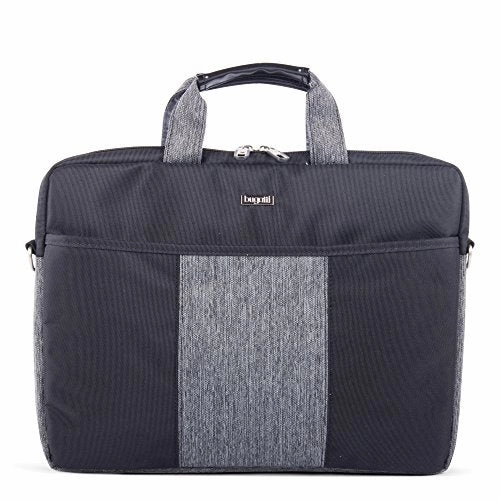 Bugatti Matt Executive Slim Briefcase, Polyester, Black
