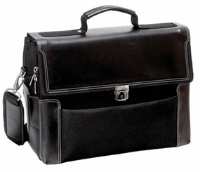 Bugatti Simulated Leather/Nylon Briefcase Laptop