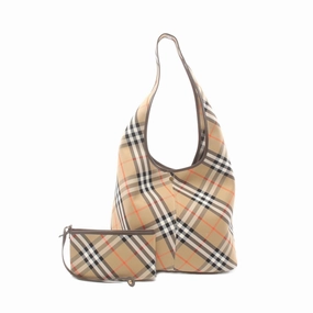 Burberry    Canvas Leather Pouch Shoulder Bag (Pre-Owned)