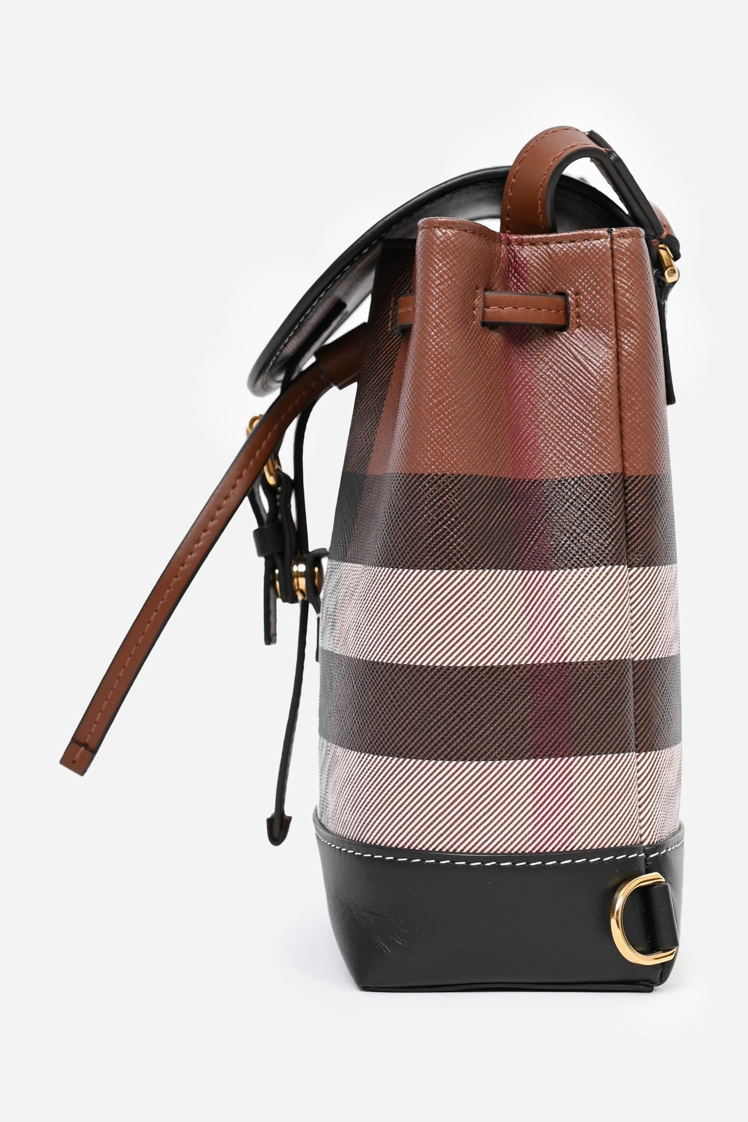 Burberry Brown/Black Check Leather Nano Backpack