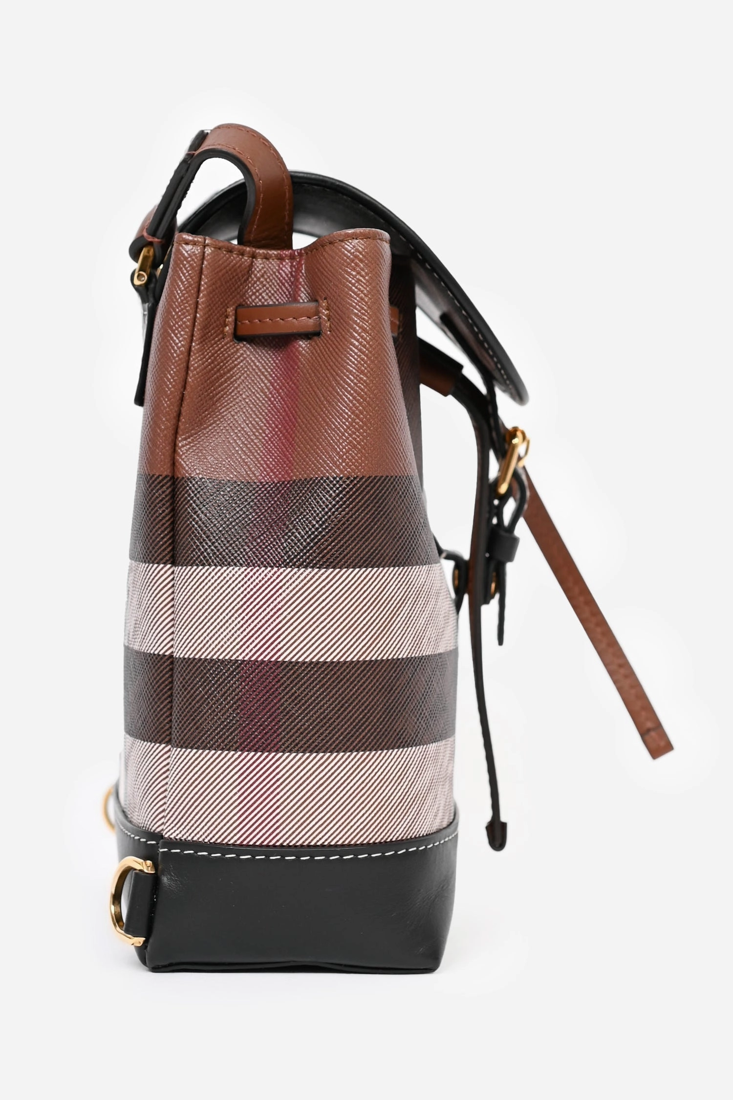 Burberry Brown/Black Check Leather Nano Backpack