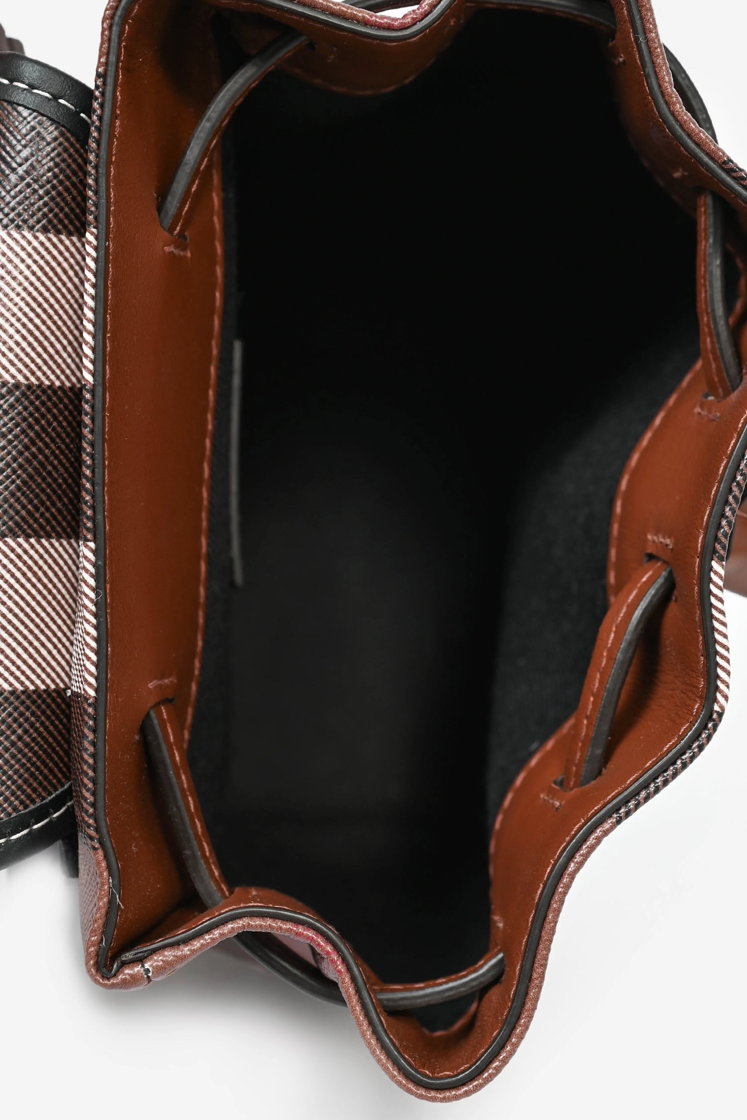 Burberry Brown/Black Check Leather Nano Backpack