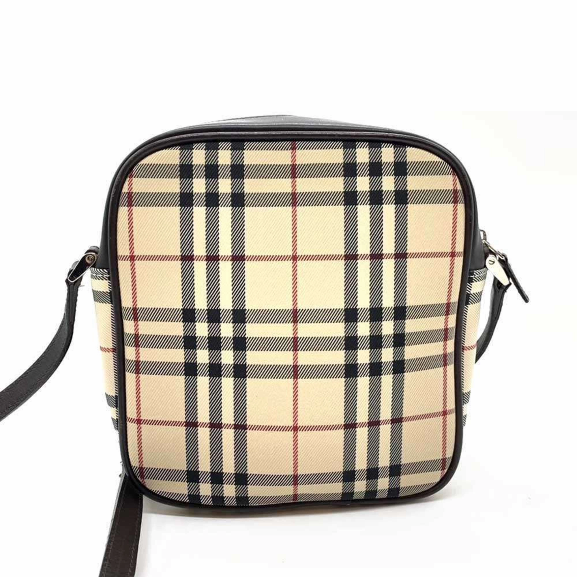 Burberry Canvas Leather Pochette Shoulder Bag (Pre-Owned)