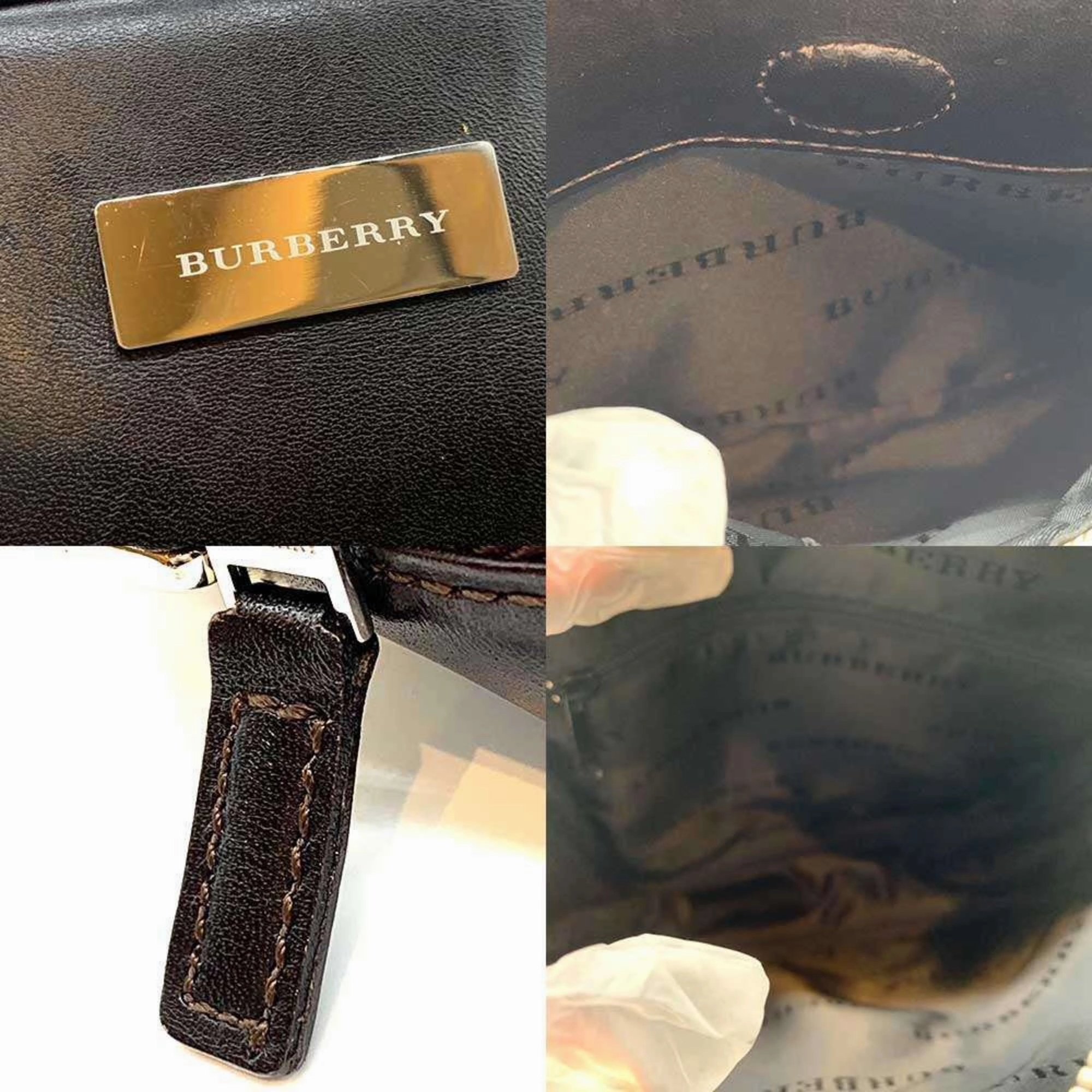 Burberry Canvas Leather Pochette Shoulder Bag (Pre-Owned)