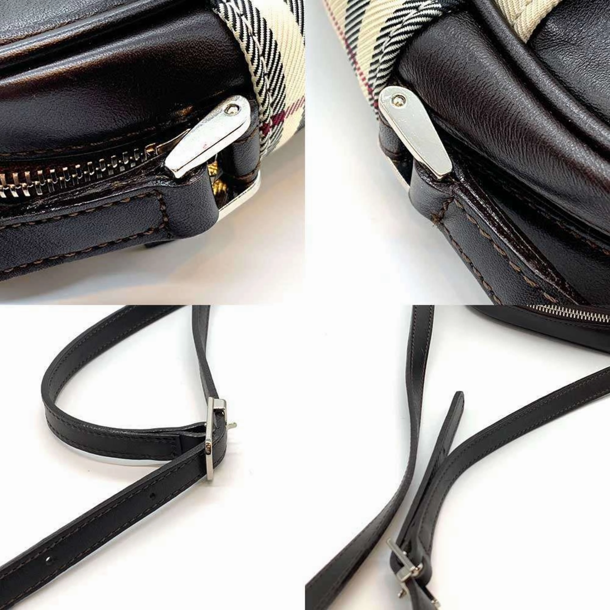 Burberry Canvas Leather Pochette Shoulder Bag (Pre-Owned)