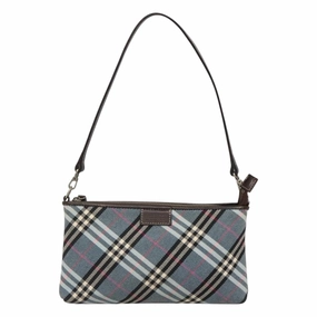 Burberry Label Canvas Shoulder Bag (Pre-Owned)
