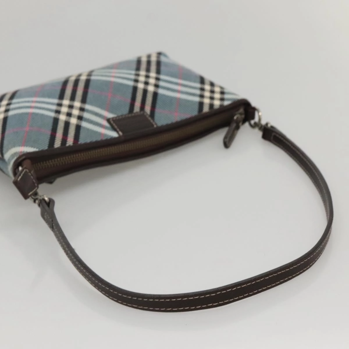 Burberry Label Canvas Shoulder Bag (Pre-Owned)