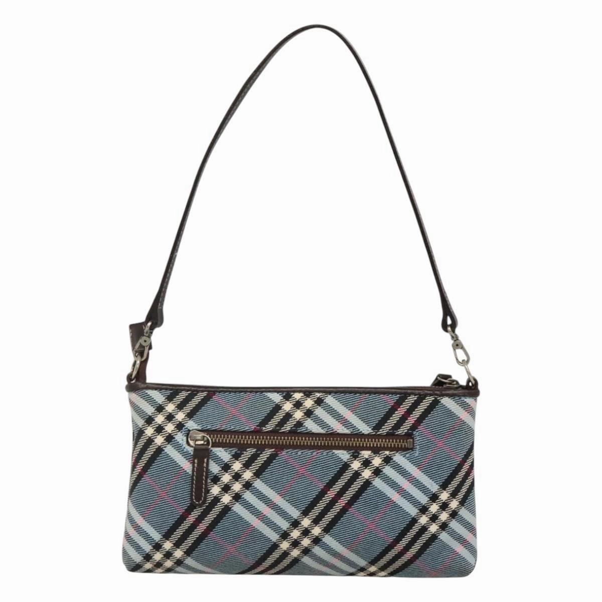 Burberry Label Canvas Shoulder Bag (Pre-Owned)