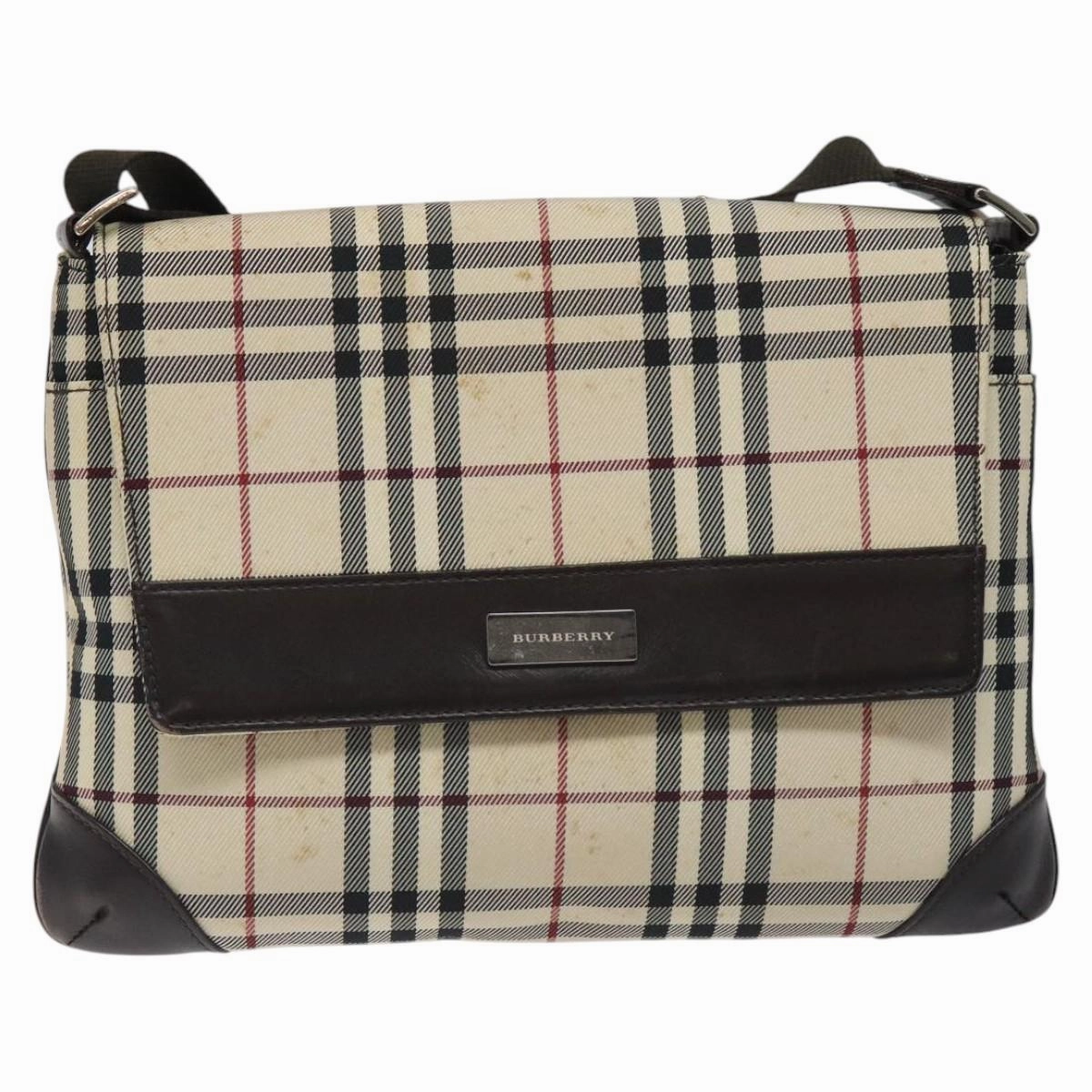 Burberry Nova Check Synthetic Shoulder Bag (Pre-Owned)