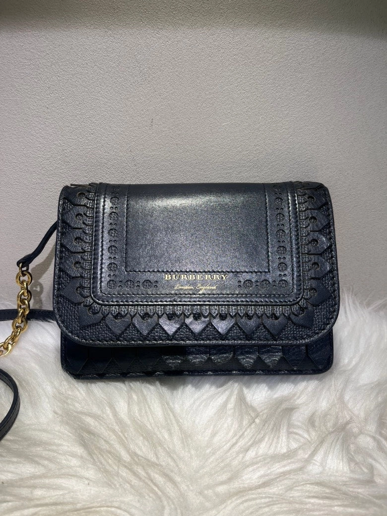Burberry Willow Black Leather Crossbody Bag