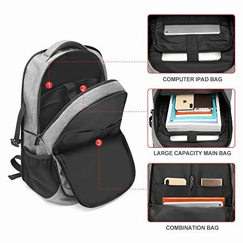 Busniess Travel Laptop Backpack with USB Charging Port,35L Lightweight Water Resistant Anti Theft