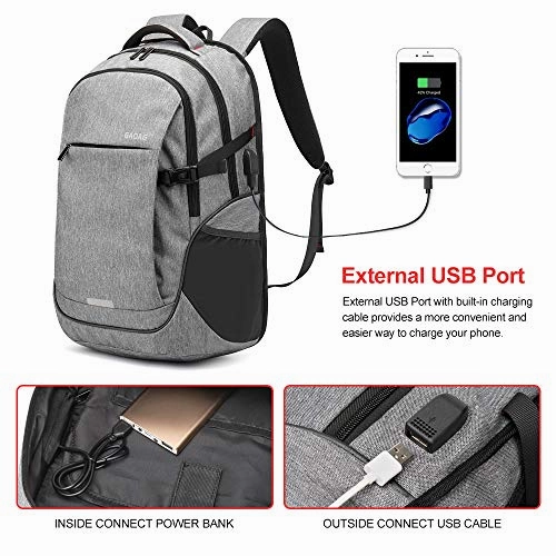Busniess Travel Laptop Backpack with USB Charging Port,35L Lightweight Water Resistant Anti Theft