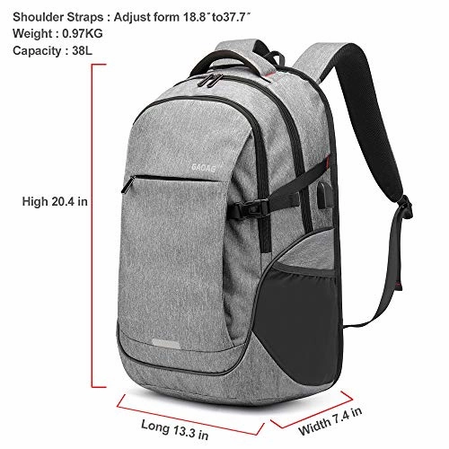 Busniess Travel Laptop Backpack with USB Charging Port,35L Lightweight Water Resistant Anti Theft